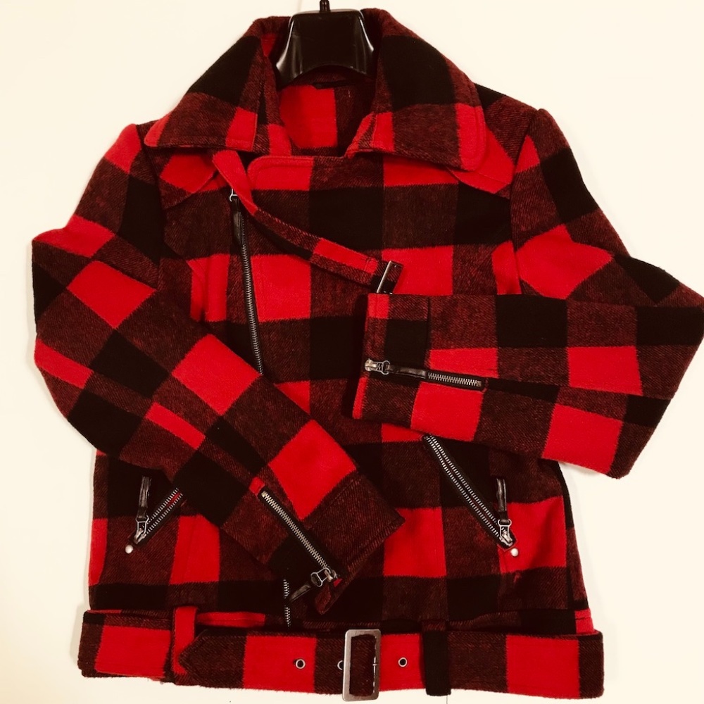 Buffalo Plaid Motor Cycle Jacket